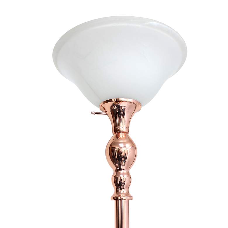 Image 7 Lalia Home 71 inch Rose Gold Metal Torchiere Floor Lamp more views
