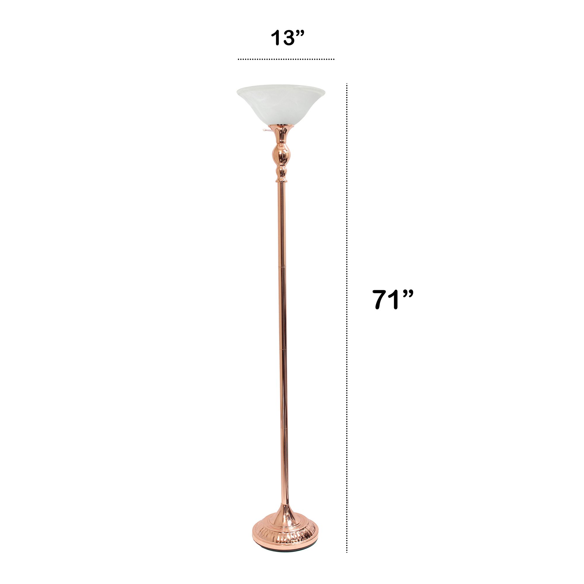 Lalia Home 71" Rose Gold Metal Torchiere Floor Lamp