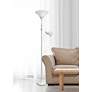 Lalia Home 71" White Metal 2-Light Torchiere Floor Lamp