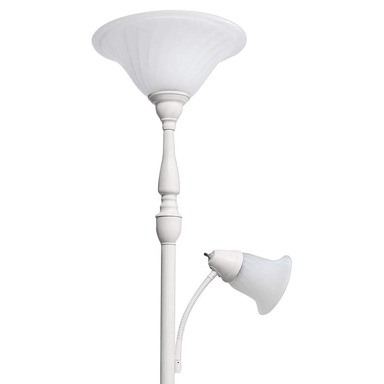 Image 3 Lalia Home 71" White Metal 2-Light Torchiere Floor Lamp more views