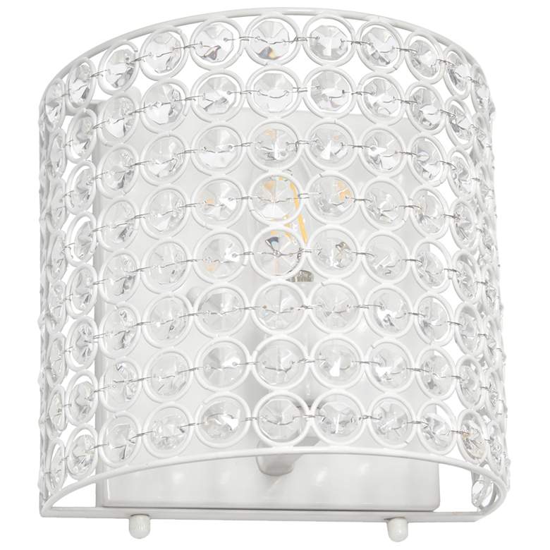 Image 1 Lalia Home 8in 1Lt Crystal and Metal Wall Sconce Lighting Fixture, White