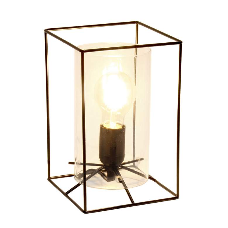 Image 3 Lalia Home 9 inch High Black and Clear Glass Accent Table Lamp more views