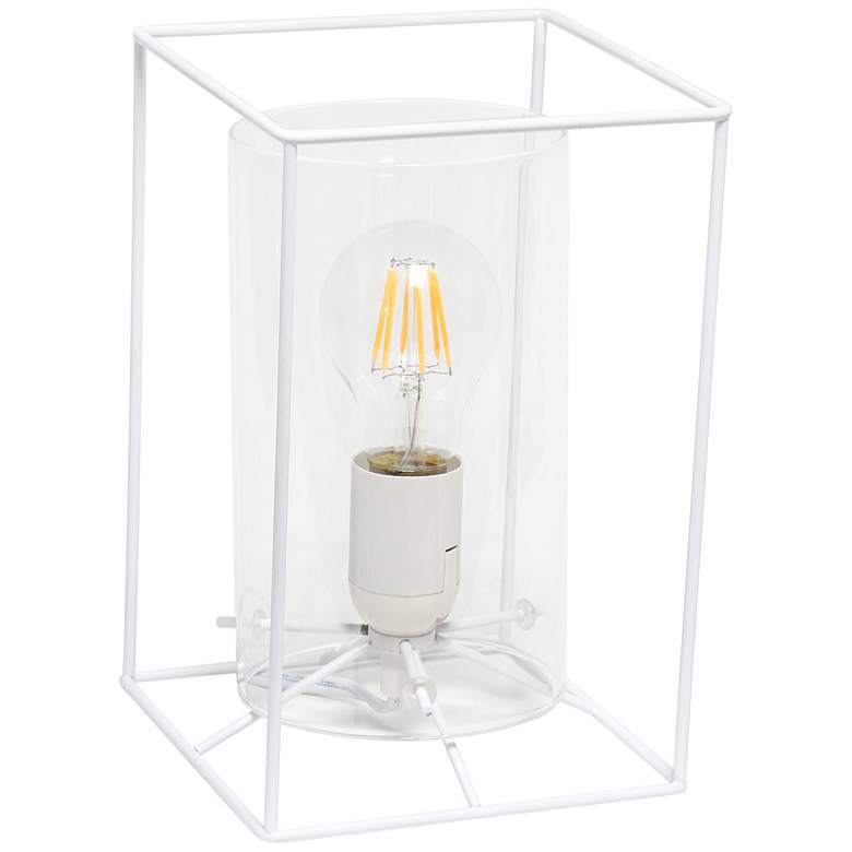 Image 2 Lalia Home 9" High White and Clear Glass Accent Table Lamp