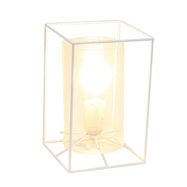 Image 3 Lalia Home 9 inch High White and Clear Glass Accent Table Lamp more views