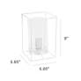 Lalia Home 9" High White and Clear Glass Accent Table Lamp