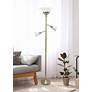 Lalia Home Antique Brass Metal 3-Light Torchiere Floor Lamp