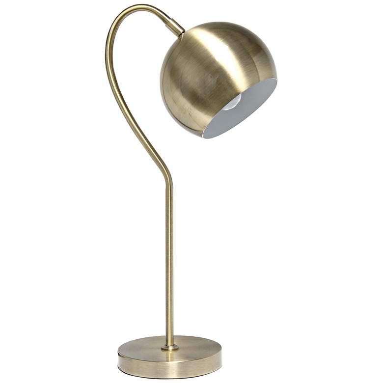 Image 2 Lalia Home Antique Brass Metal Desk Lamp with Dome Shade