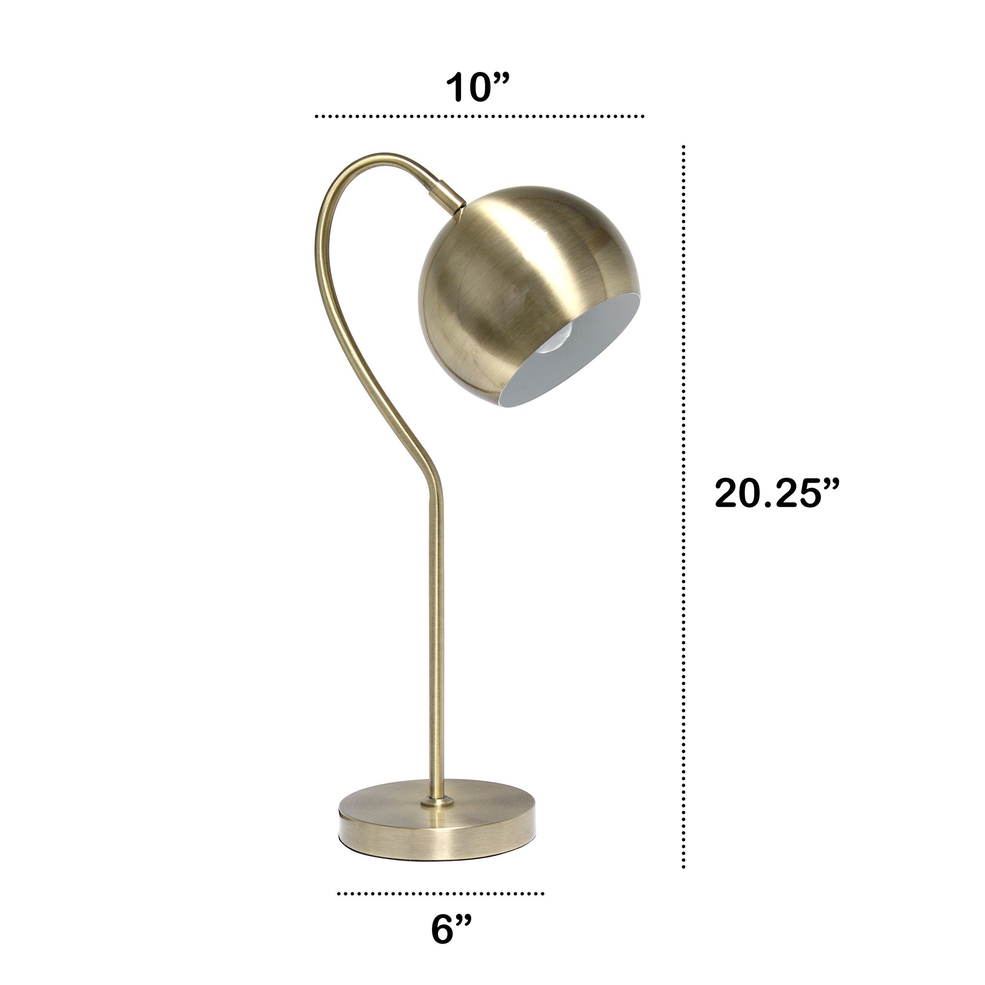 Lalia Home Antique Brass Metal Desk Lamp with Dome Shade