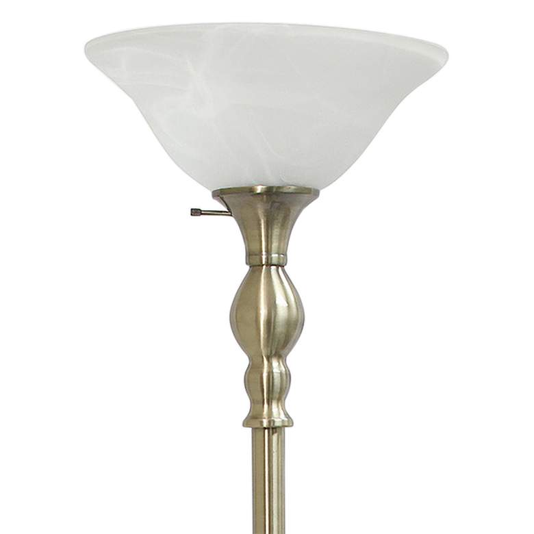 Image 3 Lalia Home Antique Brass Metal Torchiere Floor Lamp more views