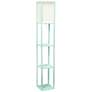 Lalia Home Aqua Wood 3-Shelf Etagere Column Floor Lamp