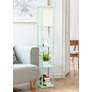 Lalia Home Aqua Wood 3-Shelf Etagere Column Floor Lamp