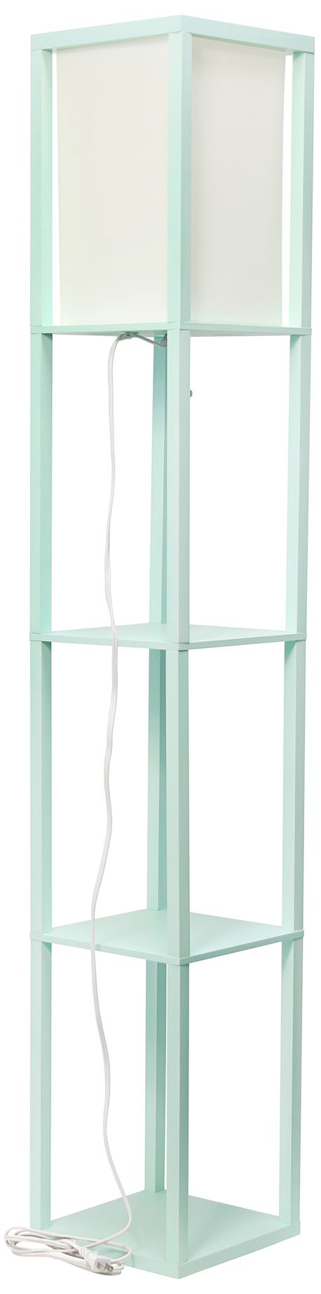 Lalia Home Aqua Wood 3-Shelf Etagere Column Floor Lamp