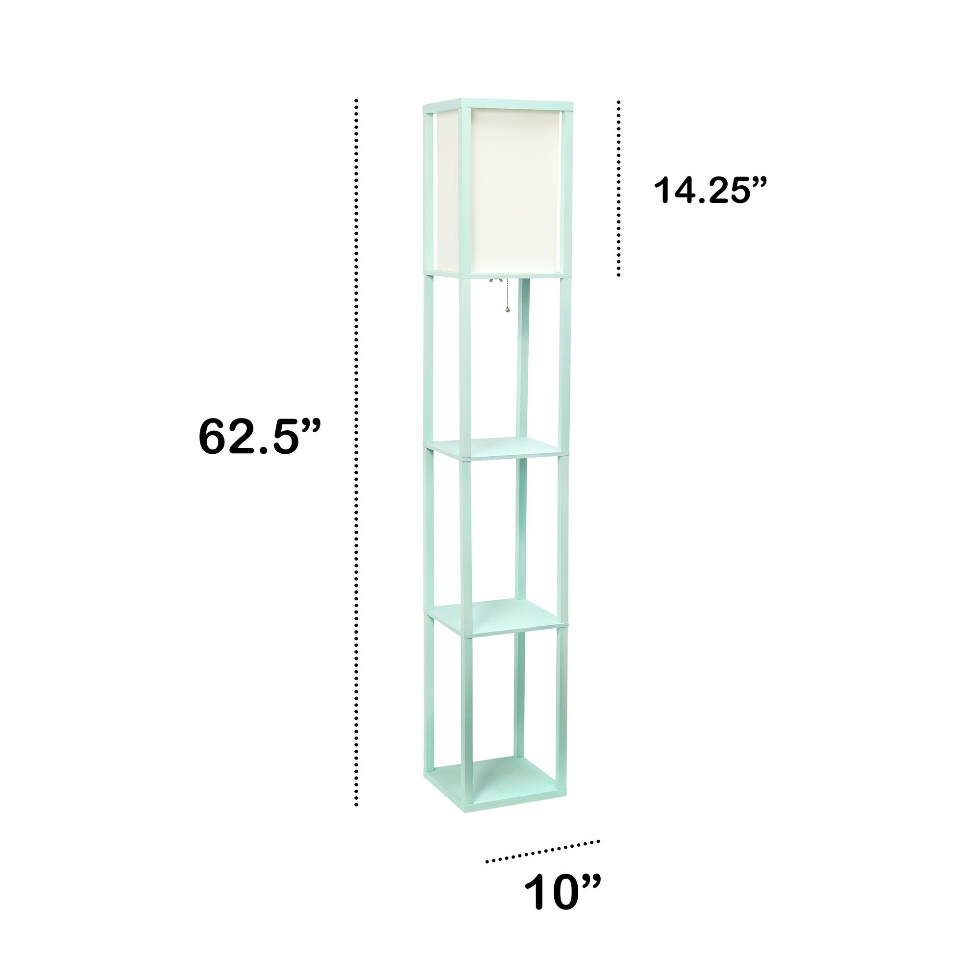 Lalia Home Aqua Wood 3-Shelf Etagere Column Floor Lamp