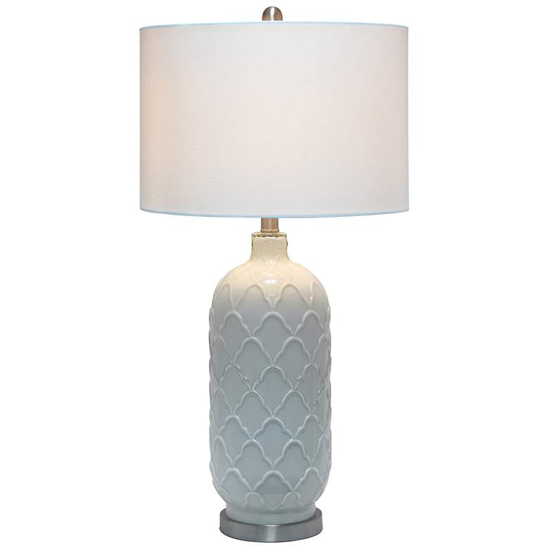 Image 3 Lalia Home Argyle Classic White Glass Table Lamp more views