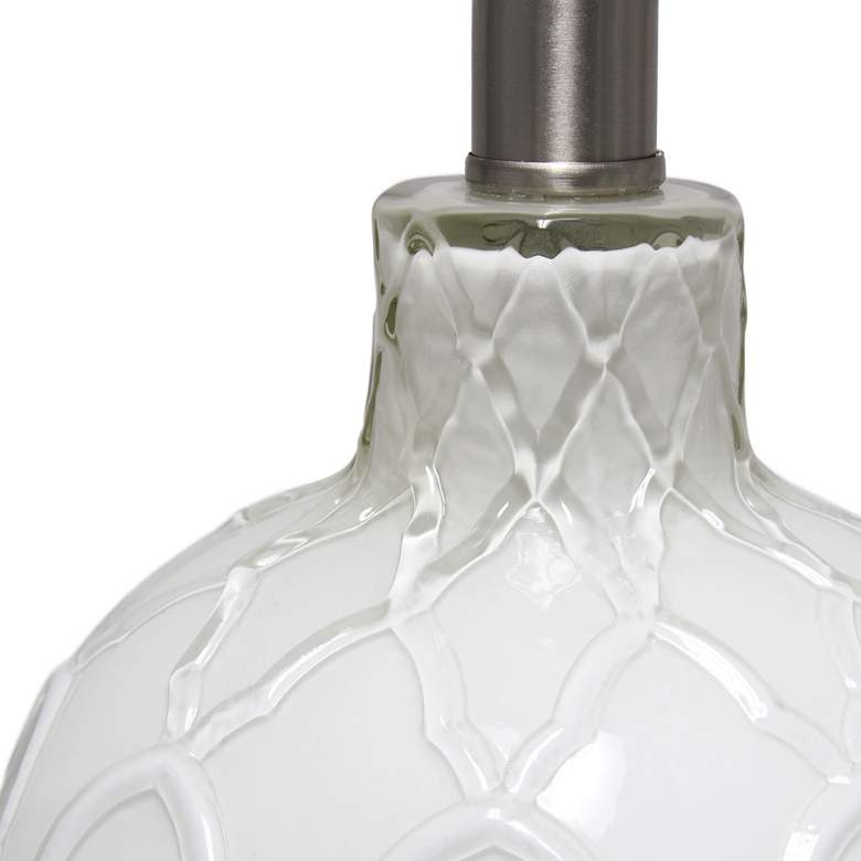 Image 5 Lalia Home Argyle Classic White Glass Table Lamp more views
