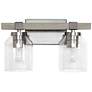 Lalia Home Barnlit 2Lt Clear Glass Vanity Fixture with Brushed Nickel, Gray