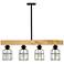 Lalia Home Barnlitt 32" Wide Light Wood Beam 4-Light Island Pendant
