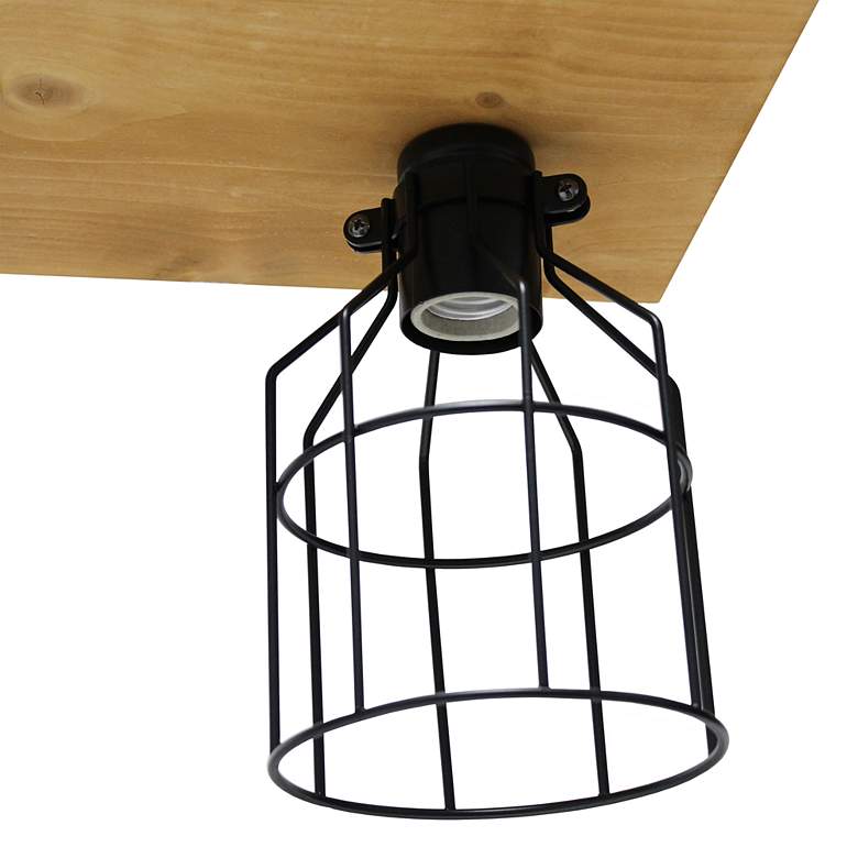 Image 3 Lalia Home Barnlitt 32" Wide Light Wood Beam 4-Light Island Pendant more views