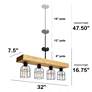 4_Lalia Home Barnlitt 32" Wide Light Wood Beam 4-Light Island Pendant more views
