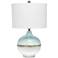 Lalia Home Bayside Horizon Blue and White Resin Table Lamp