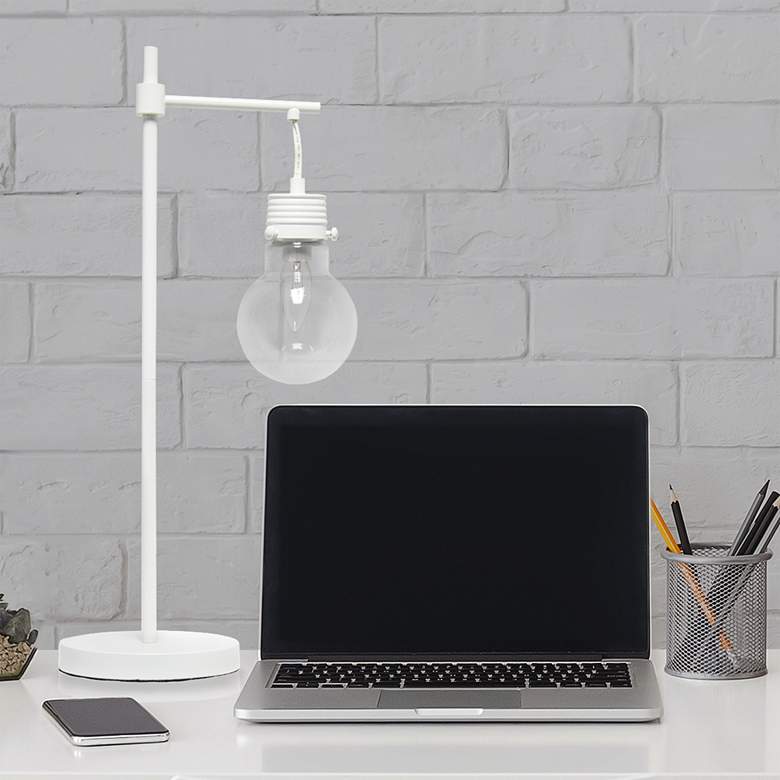 Image 1 Lalia Home Beacon 24 inch High Matte White Metal Desk Lamp