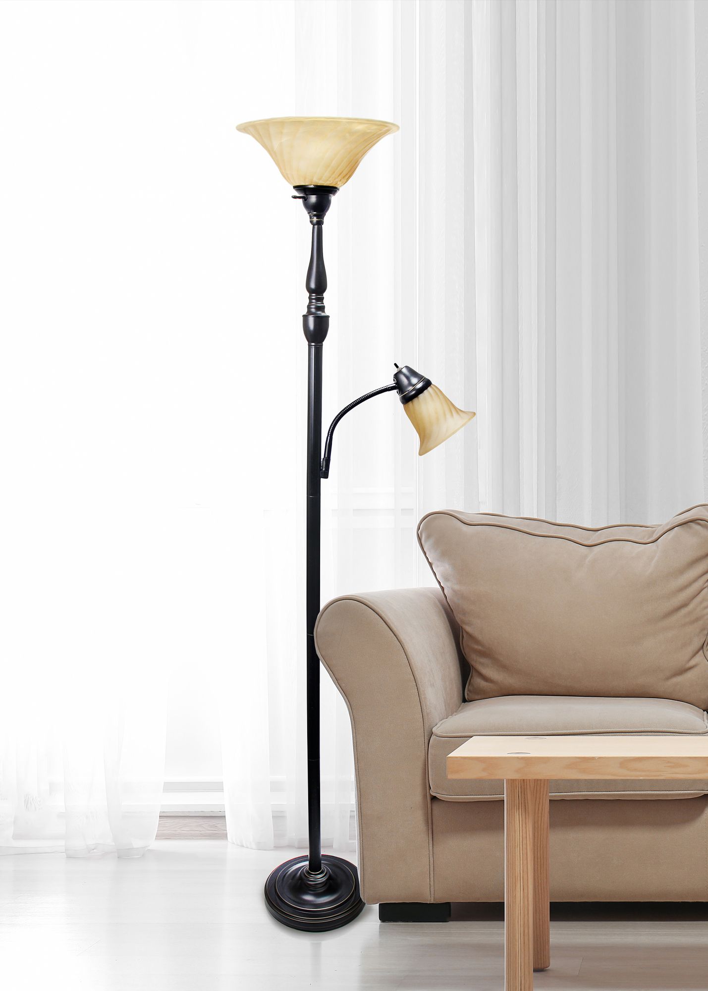 Floor lamp with 2 best sale reading lights