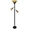 Lalia Home Bronze and Amber 3-Light Torchiere Floor Lamp
