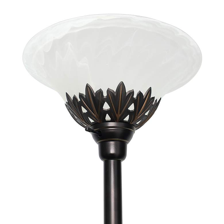 Image 5 Lalia Home Bronze and White 3-Light Torchiere Floor Lamp more views