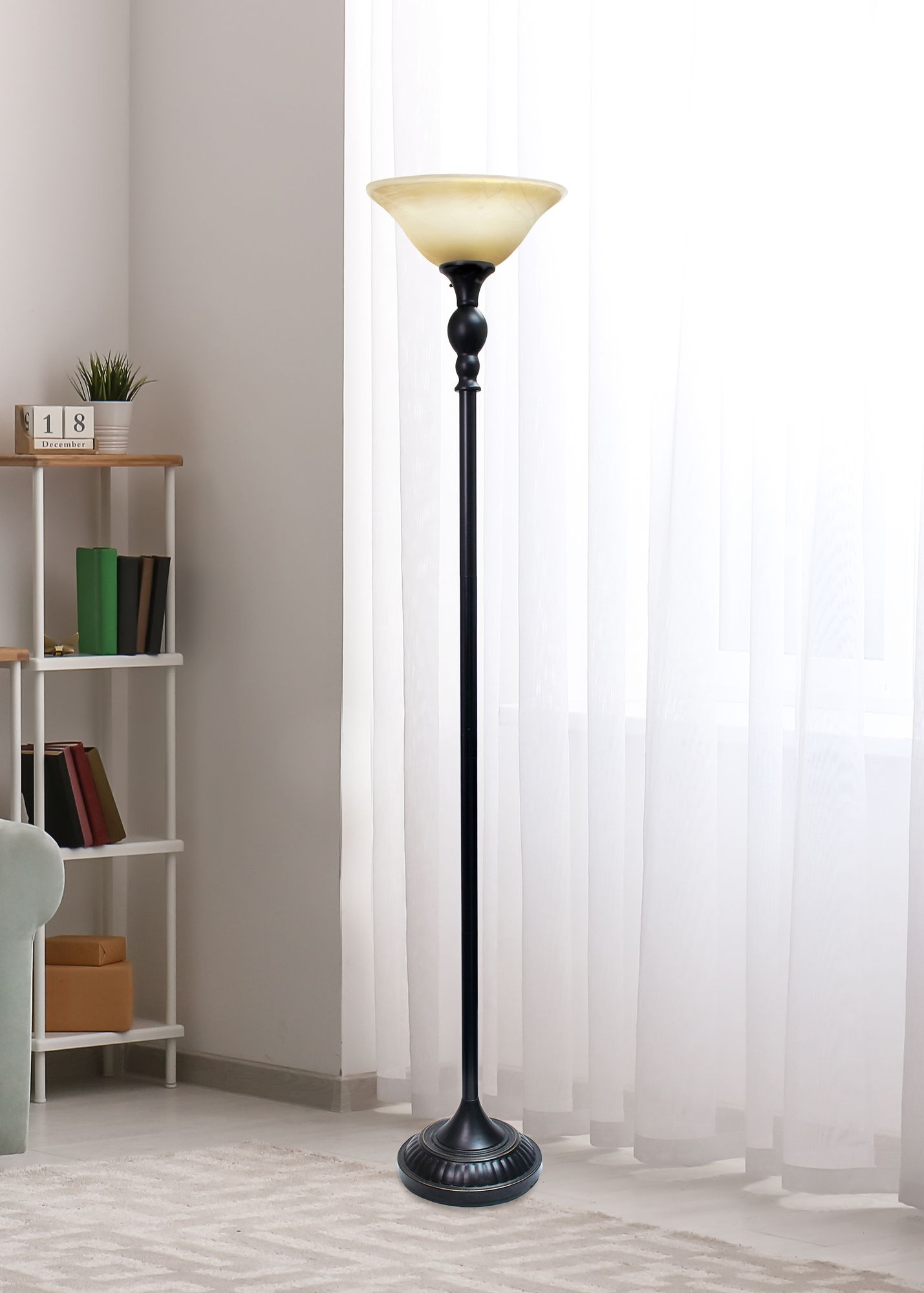 amber shade floor lamp