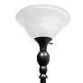 Lalia Home Bronze Torchiere Floor Lamp with White Shade