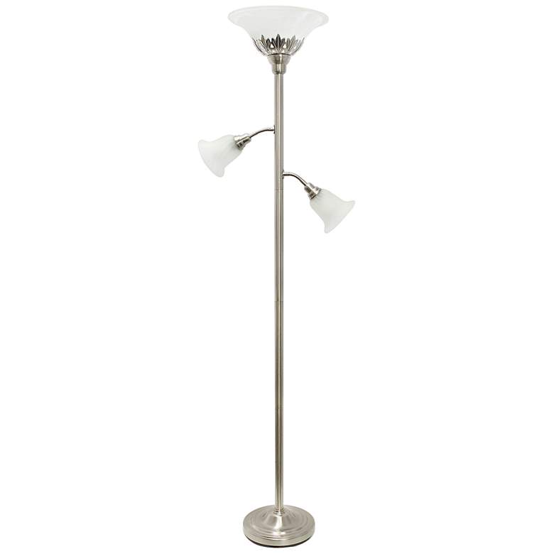 Image 2 Lalia Home Brushed Nickel Metal 3-Light Torchiere Floor Lamp