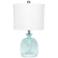 Lalia Home Clear Blue Hammered Glass Jar Accent Table Lamp