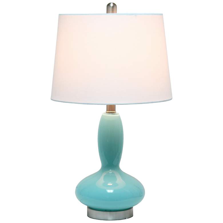 Image 3 Lalia Home Dollop Seafoam Glass Accent Table Lamp more views