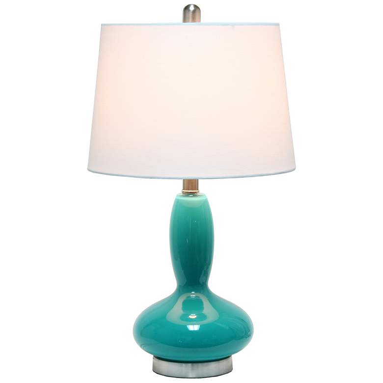 Image 3 Lalia Home Dollop Teal Glass Accent Table Lamp more views