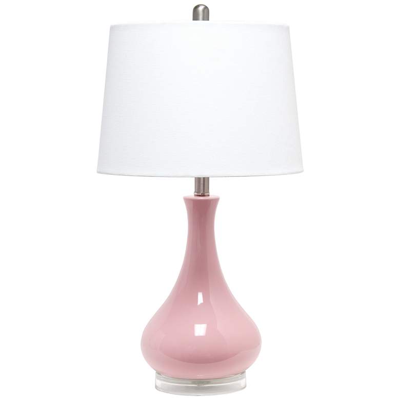 Image 1 Lalia Home Droplet Table Lamp with Fabric Shade, Rose Pink