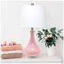1_Lalia Home Droplet Table Lamp with Fabric Shade, Rose Pink