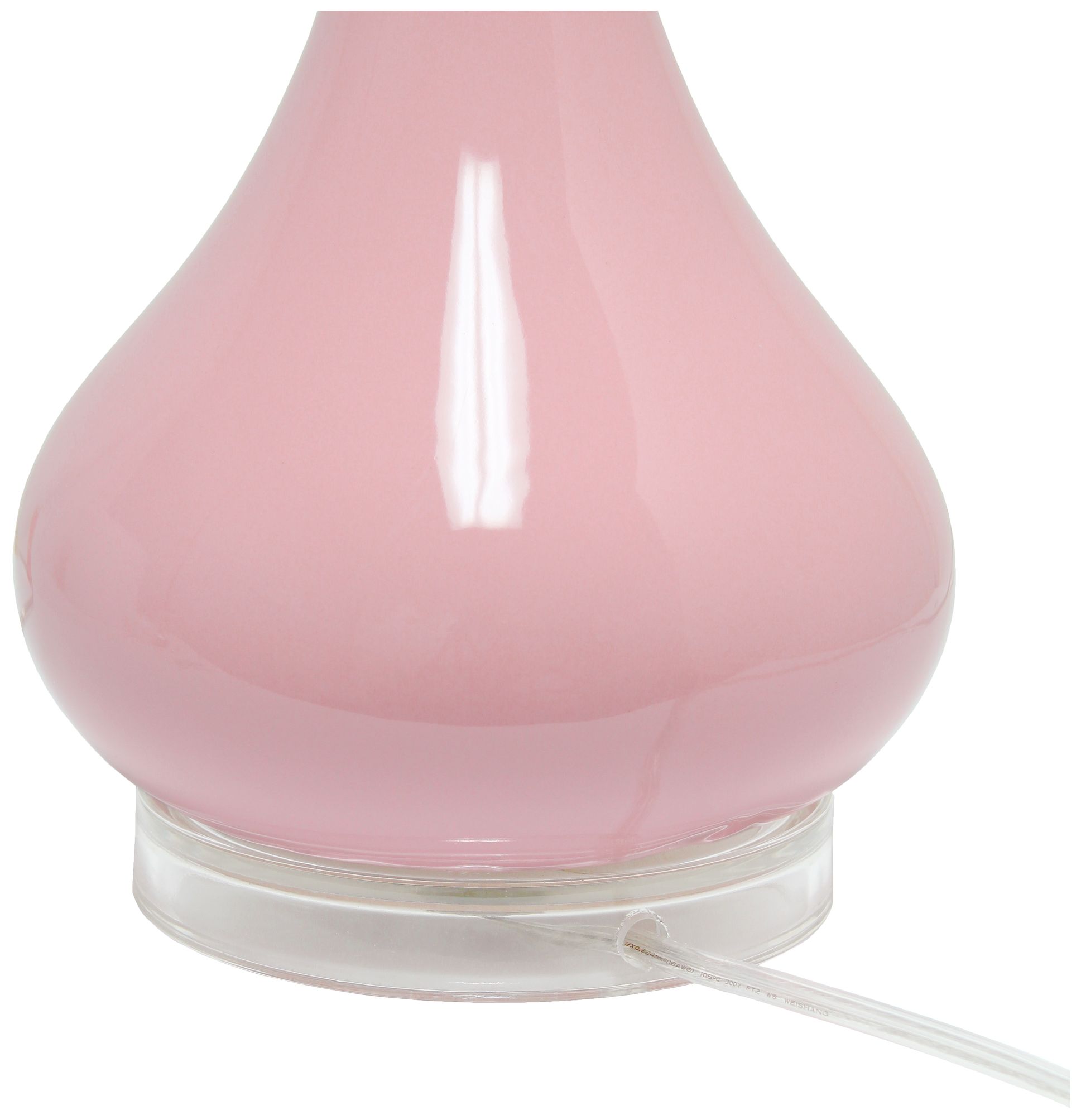 Lalia Home Droplet Table Lamp with Fabric Shade, Rose Pink