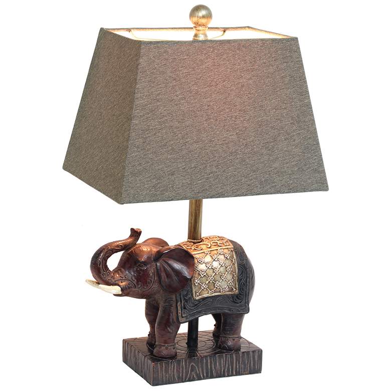 Image 3 Lalia Home Elephant Brown Accent Table Lamp more views