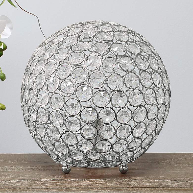 Image 1 Lalia Home Elipse 10 inch High Chrome Orb Accent Table Lamp