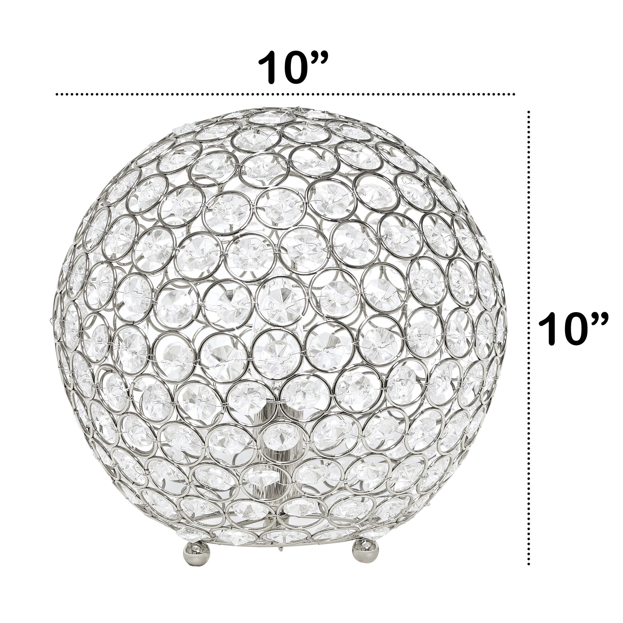 Lalia Home Elipse 10" High Chrome Orb Accent Table Lamp