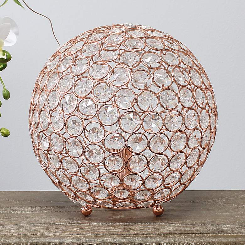 Image 1 Lalia Home Elipse 10" High Rose Gold Orb Accent Table Lamp