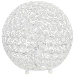 Lalia Home Elipse 10&quot; High White Orb Accent Table Lamp