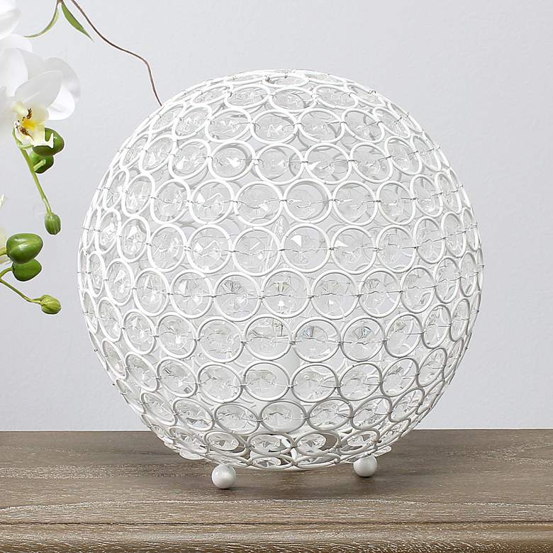 Image 1 Lalia Home Elipse 10 inch High White Orb Accent Table Lamp