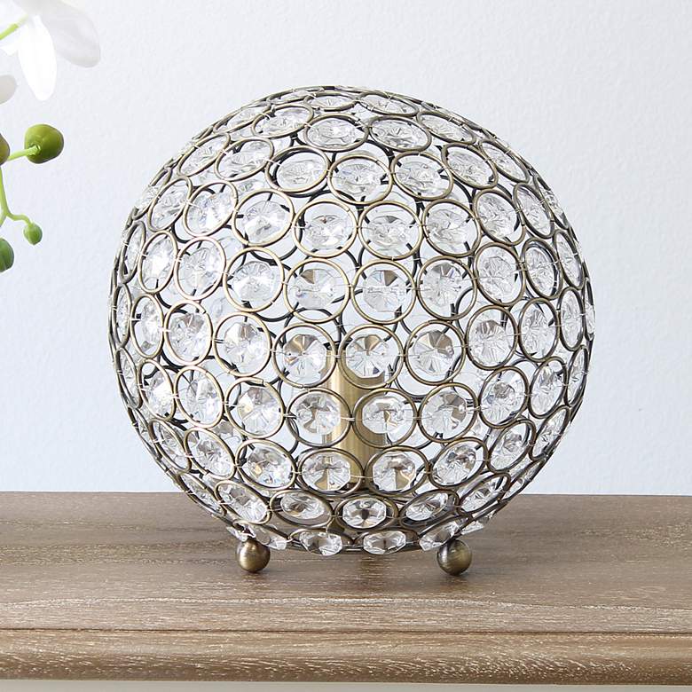 Image 2 Lalia Home Elipse 8 inch Crystal Sphere Accent Table Lamp