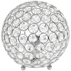 Lalia Home Elipse 8&quot; High Chrome Orb Accent Table Lamp