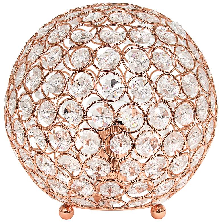 Image 2 Lalia Home Elipse 8 inch High Rose Gold Orb Accent Table Lamp