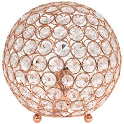 Lalia Home Elipse 8&quot; High Rose Gold Orb Accent Table Lamp