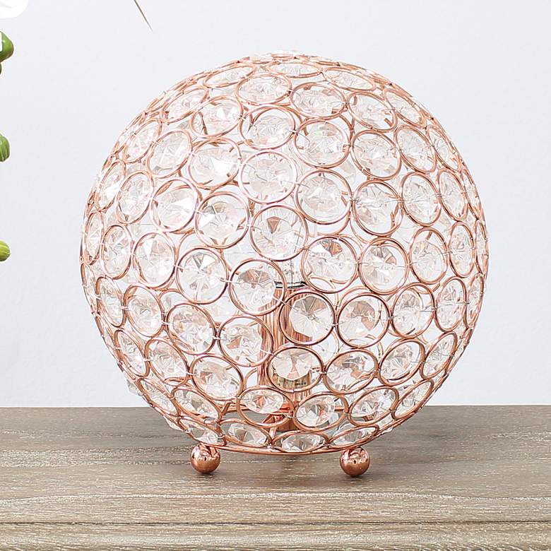 Image 1 Lalia Home Elipse 8 inch High Rose Gold Orb Accent Table Lamp