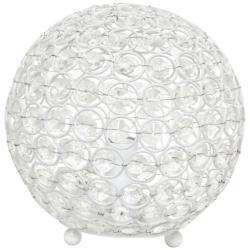 Lalia Home Elipse 8&quot; High White Orb Accent Table Lamp