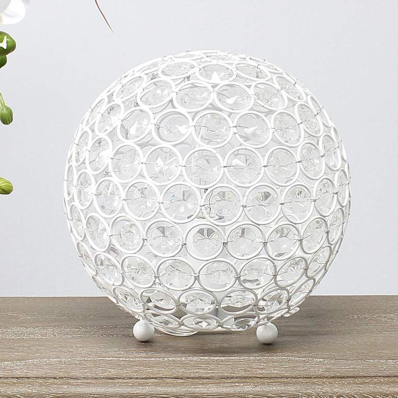 Image 1 Lalia Home Elipse 8" High White Orb Accent Table Lamp